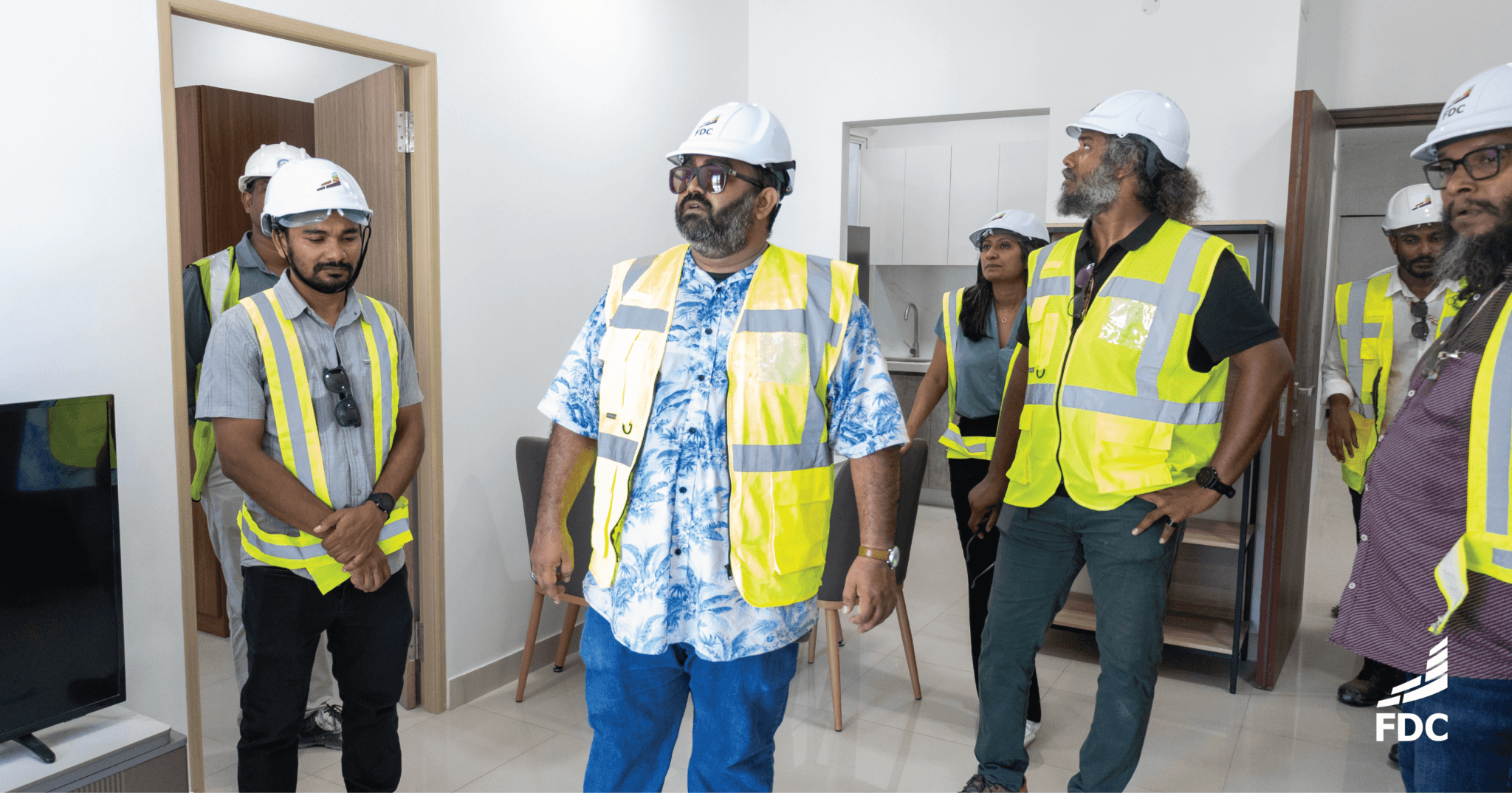 MD Hamdhan Shakeel inspects the progress at gedhoruveriya social housing project site